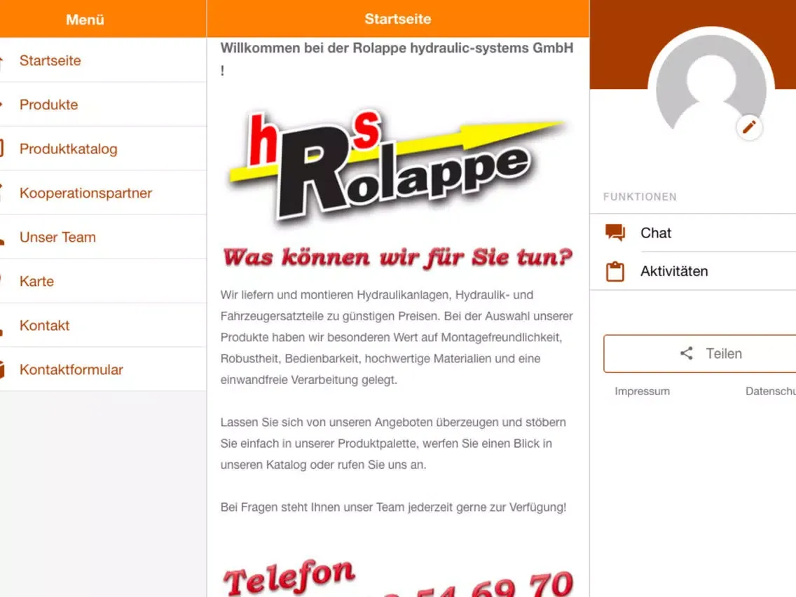 Capturas de tela do Rolappe hydraulic-systems GmbH iPad 