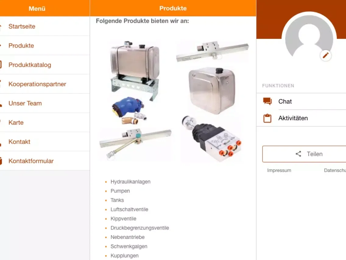 Capturas de tela do Rolappe hydraulic-systems GmbH iPad 