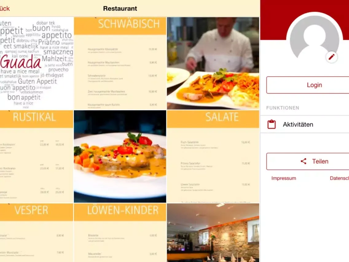 Tangkapan skrin Hotel Restaurant Löwen iPad 
