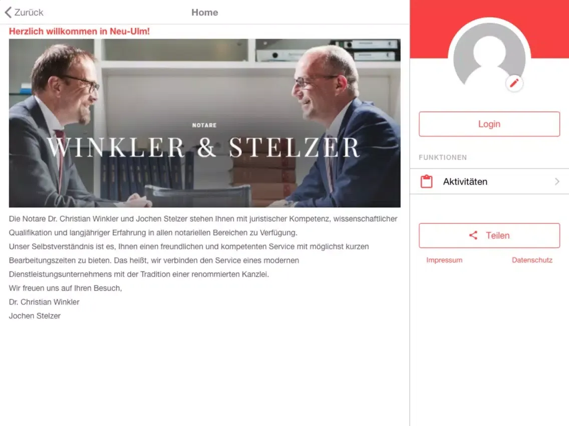 Captures d'écran de Notare Winkler & Stelzer iPad 