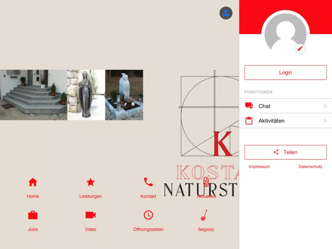 Kostan Natursteine iPad 应用截图