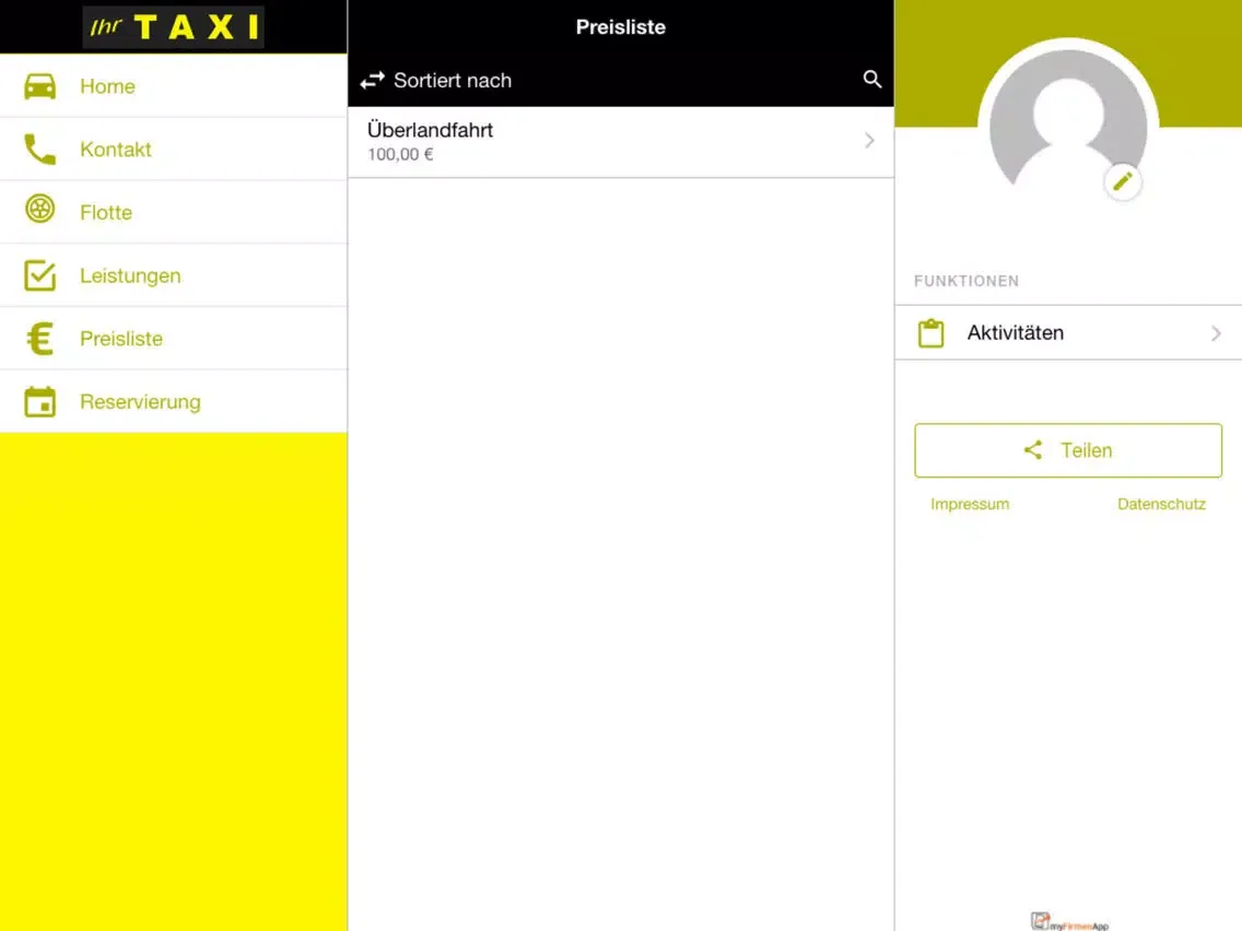 Taxi Markt Schwaben iPad  Screenshots