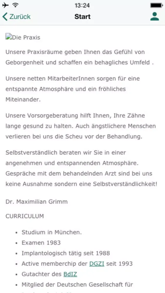 Zahnarztpraxis Dr. Grimm 스크린샷