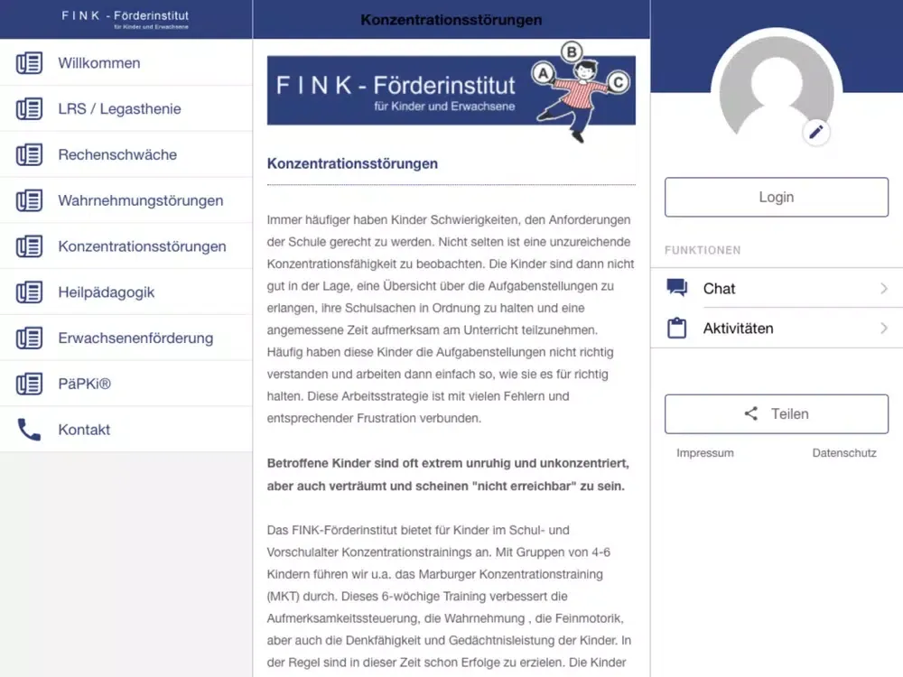 FINK-Förderinstitut iPad  স্ক্রিনশট