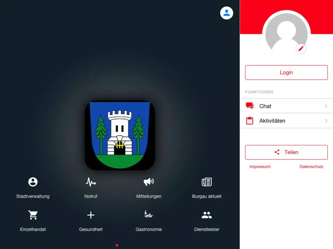 Tangkapan skrin Stadt Burgau iPad 