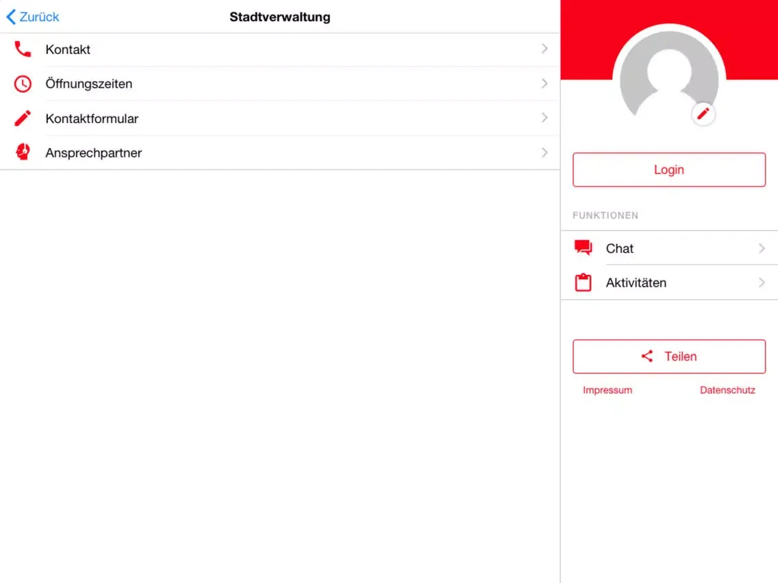 Tangkapan skrin Stadt Burgau iPad 