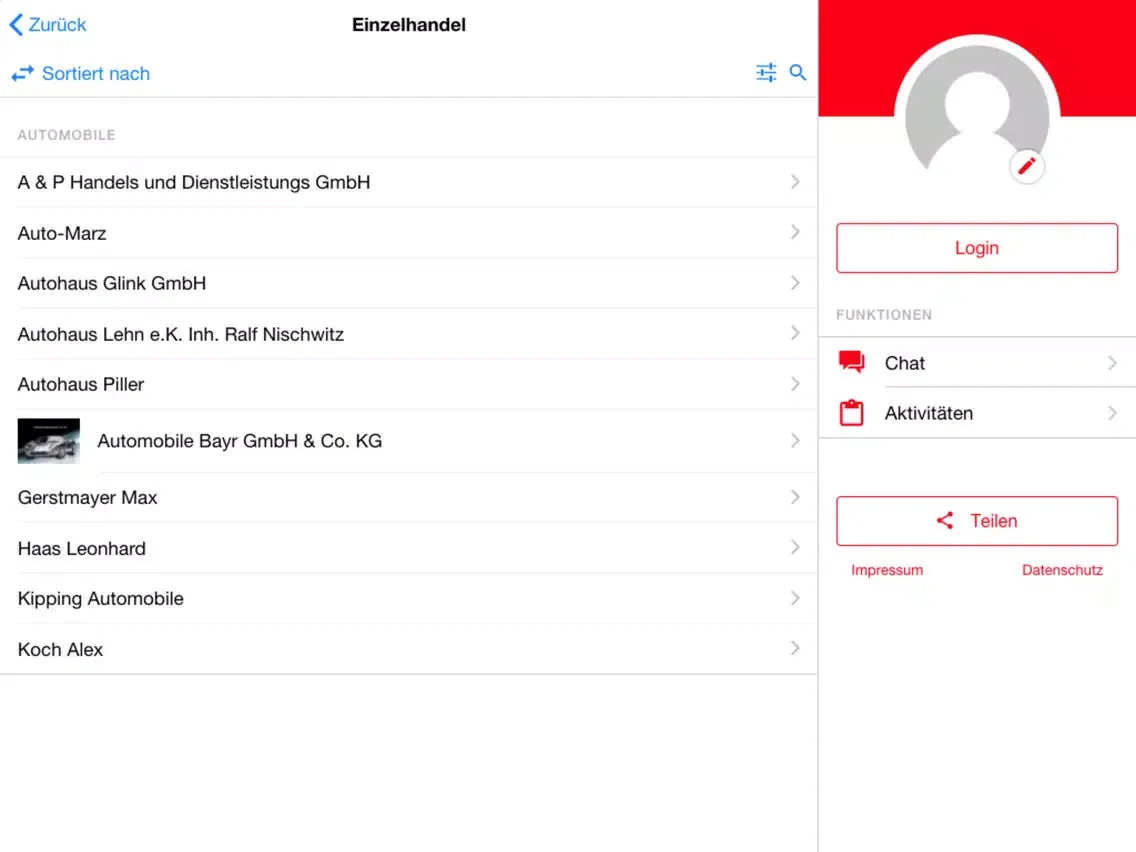 Tangkapan skrin Stadt Burgau iPad 