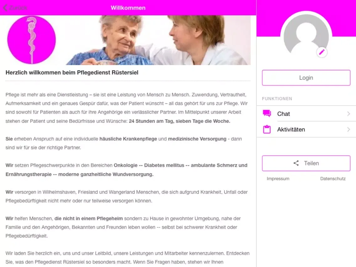 Pflegedienst Rüstersiel iPad 應用截圖