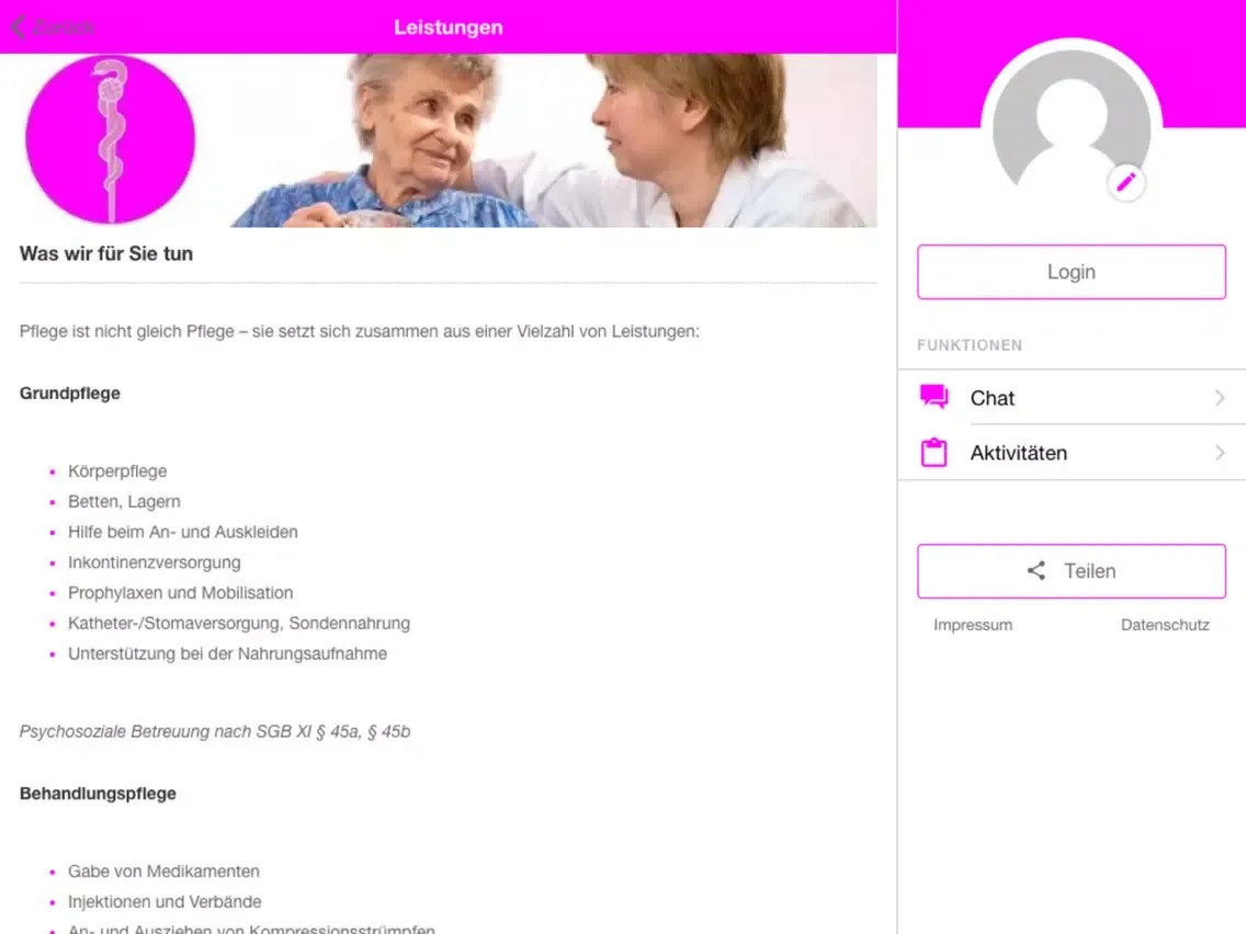 Pflegedienst Rüstersiel iPad 應用截圖