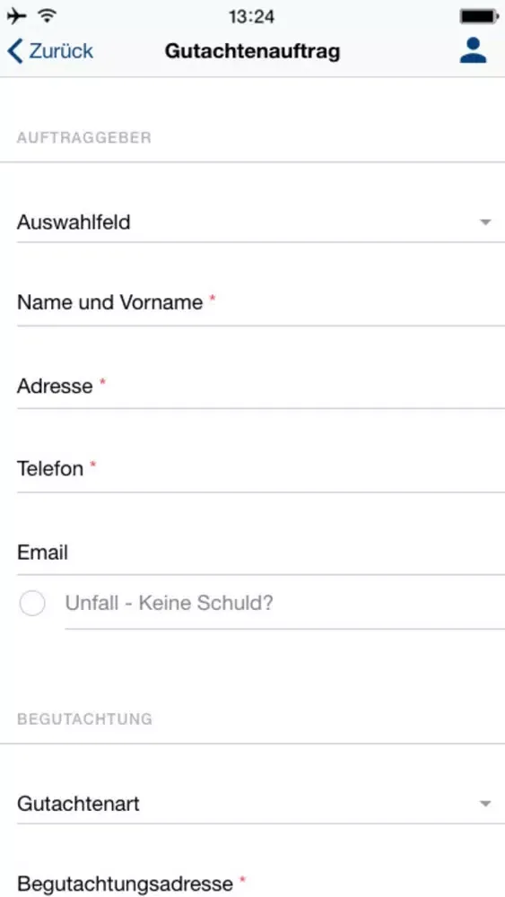 Tangkapan layar Unfall App CrashProfi.de