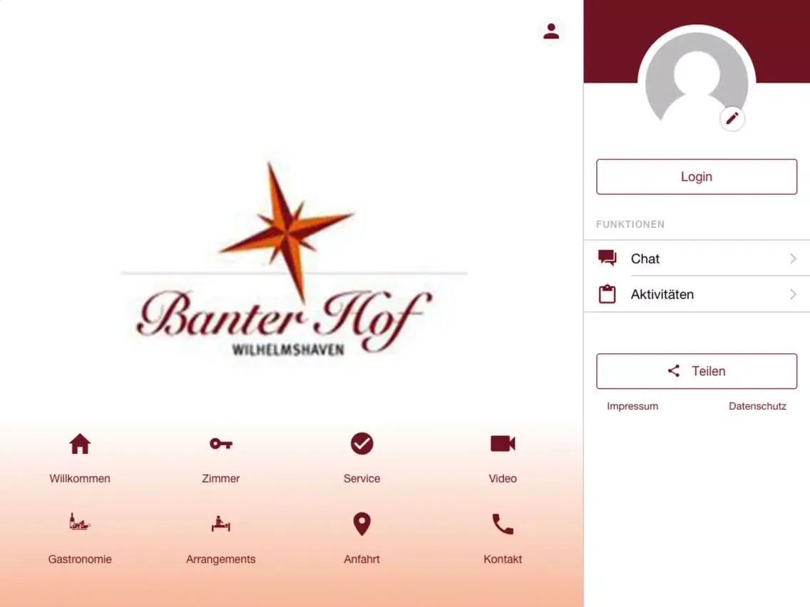 Hotel Banter Hof WHV iPad 应用截图