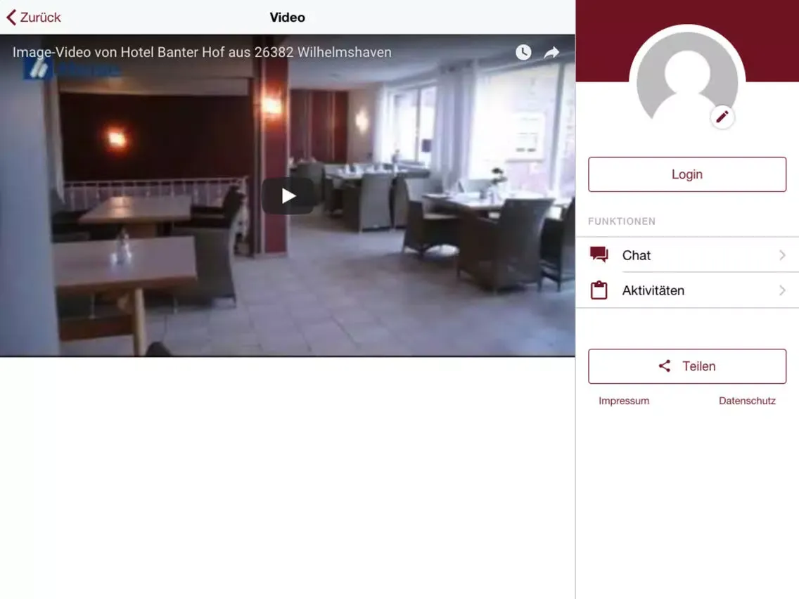 Hotel Banter Hof WHV iPad 应用截图