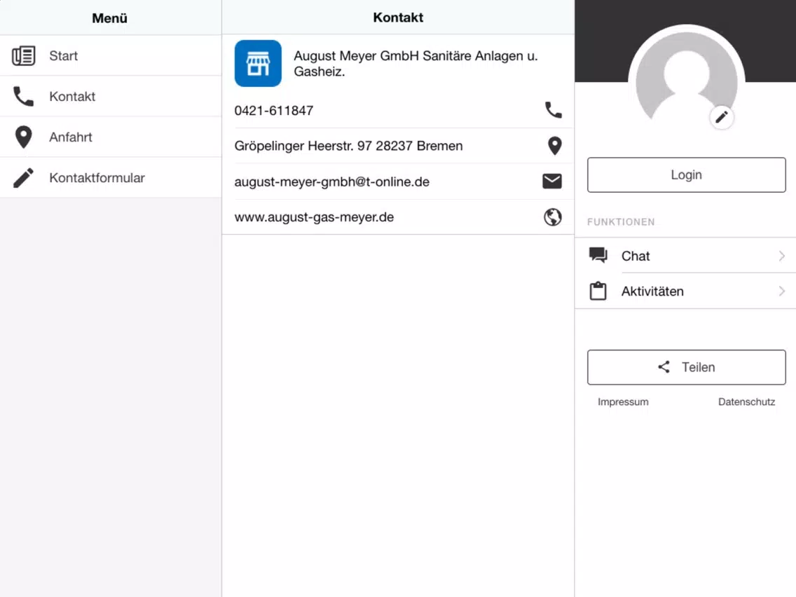 August Meyer GmbH iPad  스크린샷