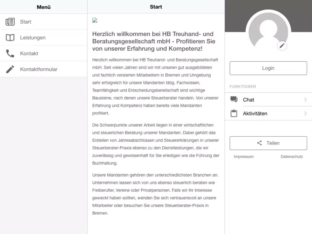HB Steuerberatungsgesellschaft iPad 应用截图