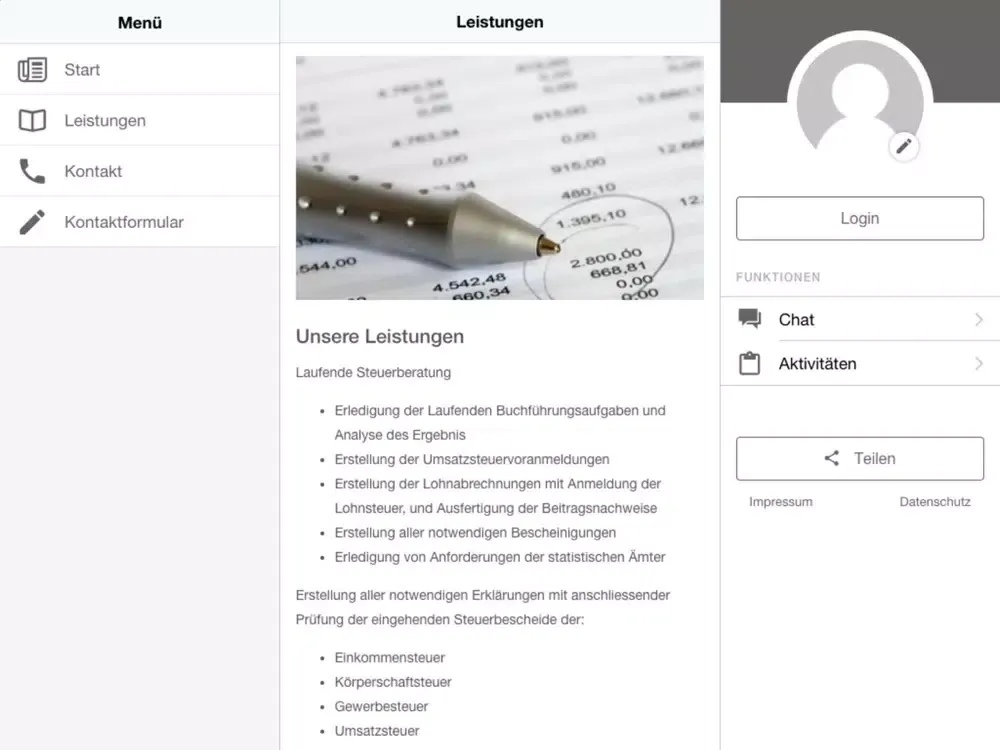 HB Steuerberatungsgesellschaft iPad 应用截图