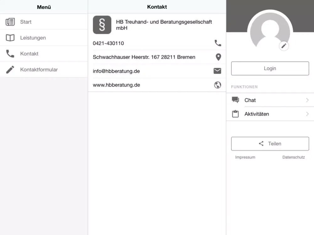 HB Steuerberatungsgesellschaft iPad 应用截图