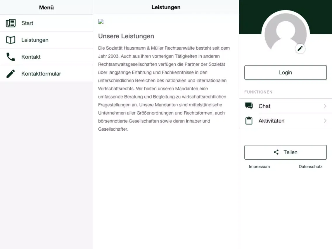 Screenshot di H&M Rechtsanwälte iPad 