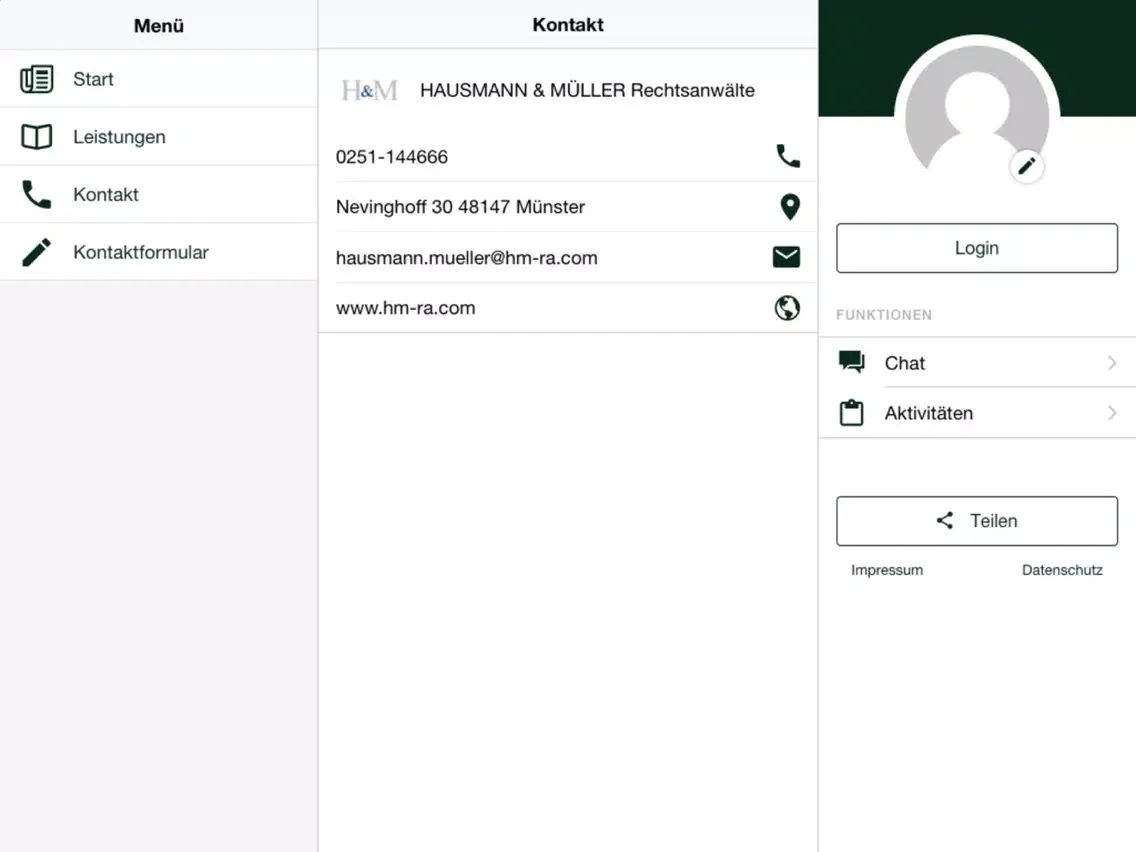 Screenshot di H&M Rechtsanwälte iPad 