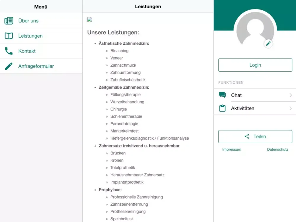 Dr. Jessica Tietje Zahnärztin iPad  Screenshots