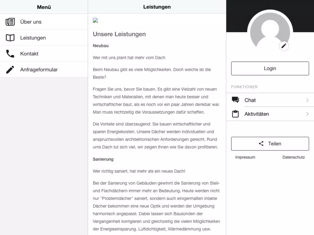 ภาพหน้าจอของ Dachdecker Spies GmbH iPad 