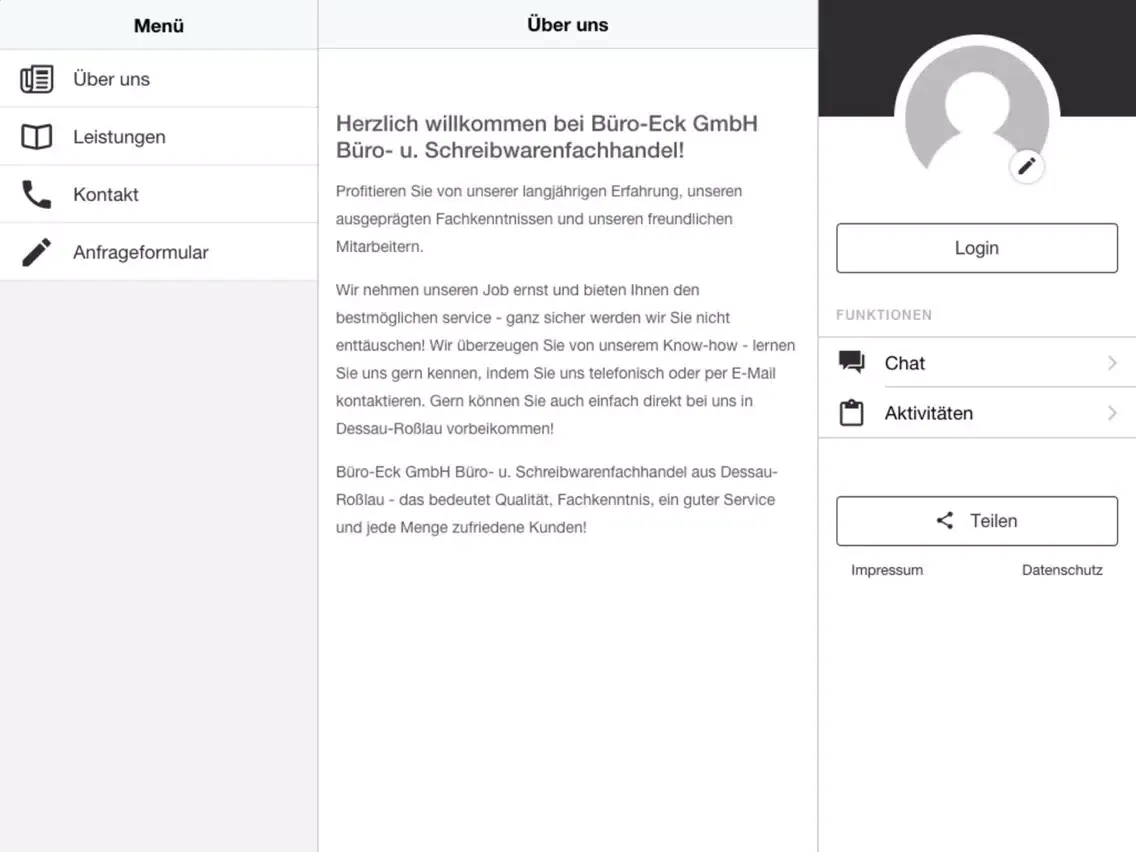 Zrzuty ekranu Büro-Eck GmbH iPad 