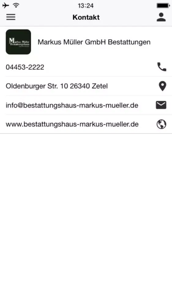 Capturas de tela do Markus Müller Bestattungshaus