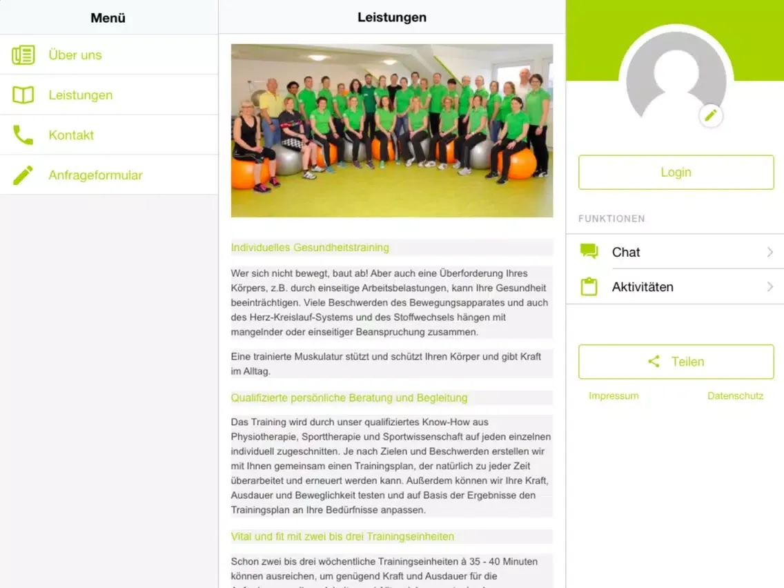 Physio Fit Ochtrup iPad 应用截图