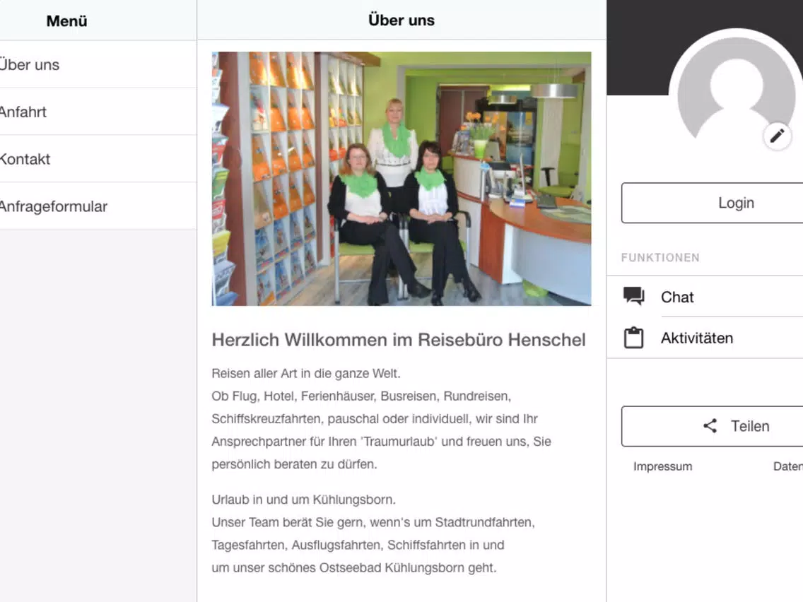 Ảnh chụp màn hình của Reisebüro Henschel iPad 