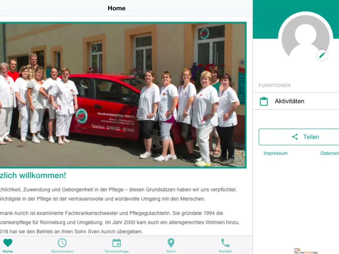 Hauskrankenpflege Aurich GmbH iPad  Ekran Görüntüleri