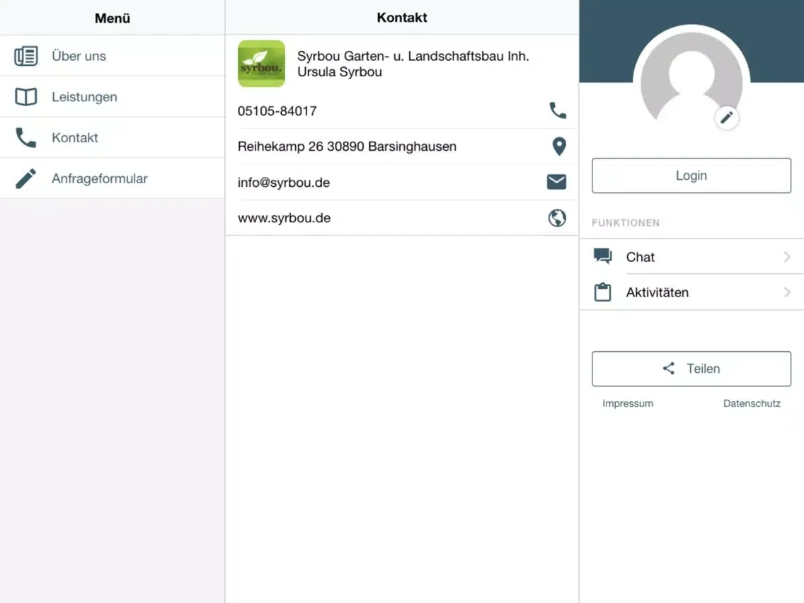 Screenshot di Syrbou Gartenbau iPad 