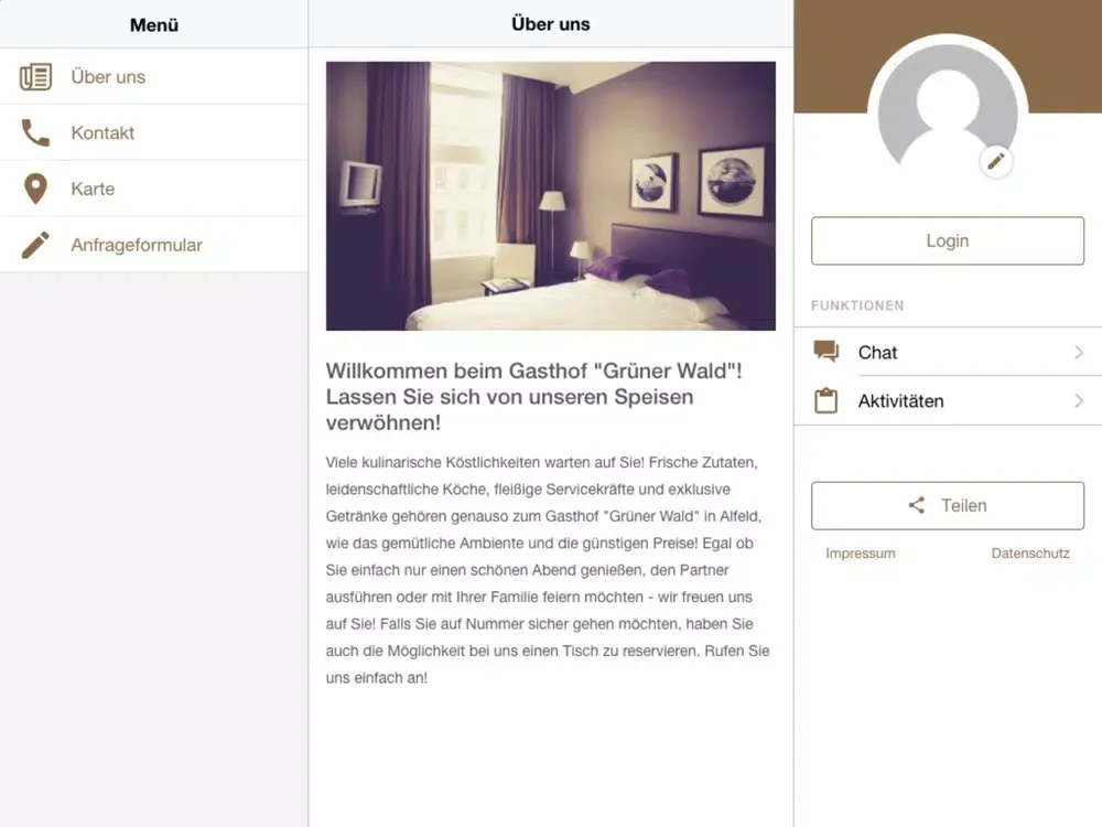 Tangkapan layar GJR Grüner Wald iPad 