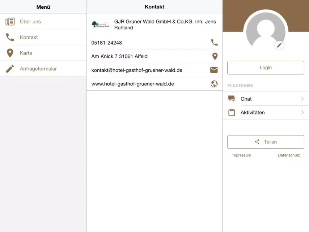 Tangkapan layar GJR Grüner Wald iPad 