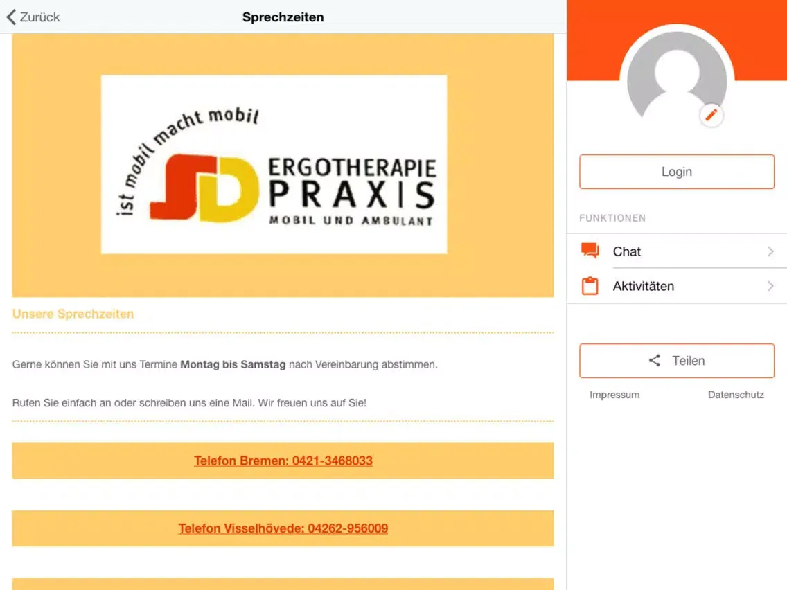 Capturas de tela do Ergotherapie Dettmer iPad 