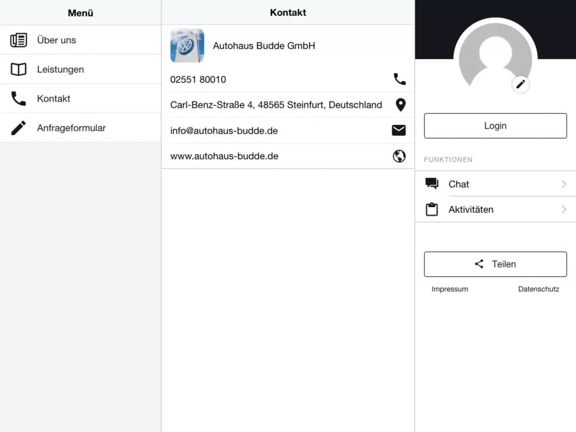 Tangkapan layar Autohaus Budde GmbH iPad 