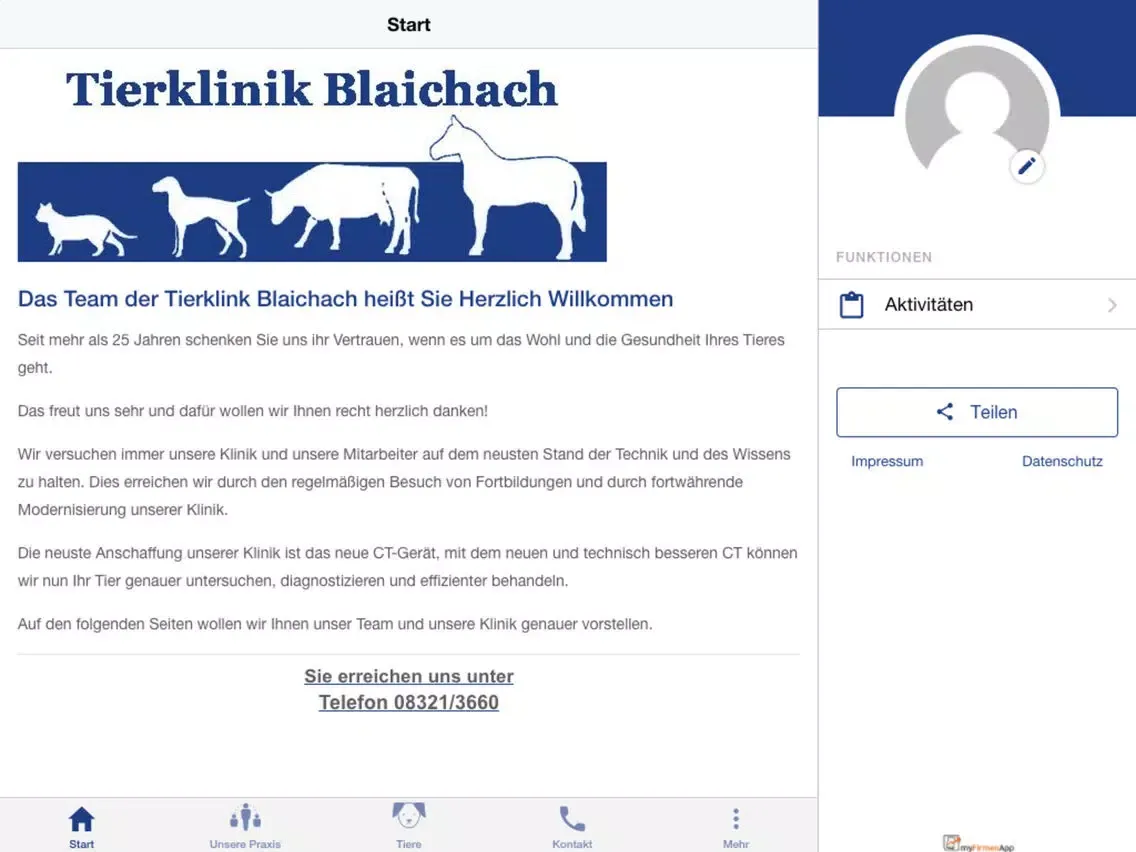 Tierklinik Blaichach iPad 应用截图