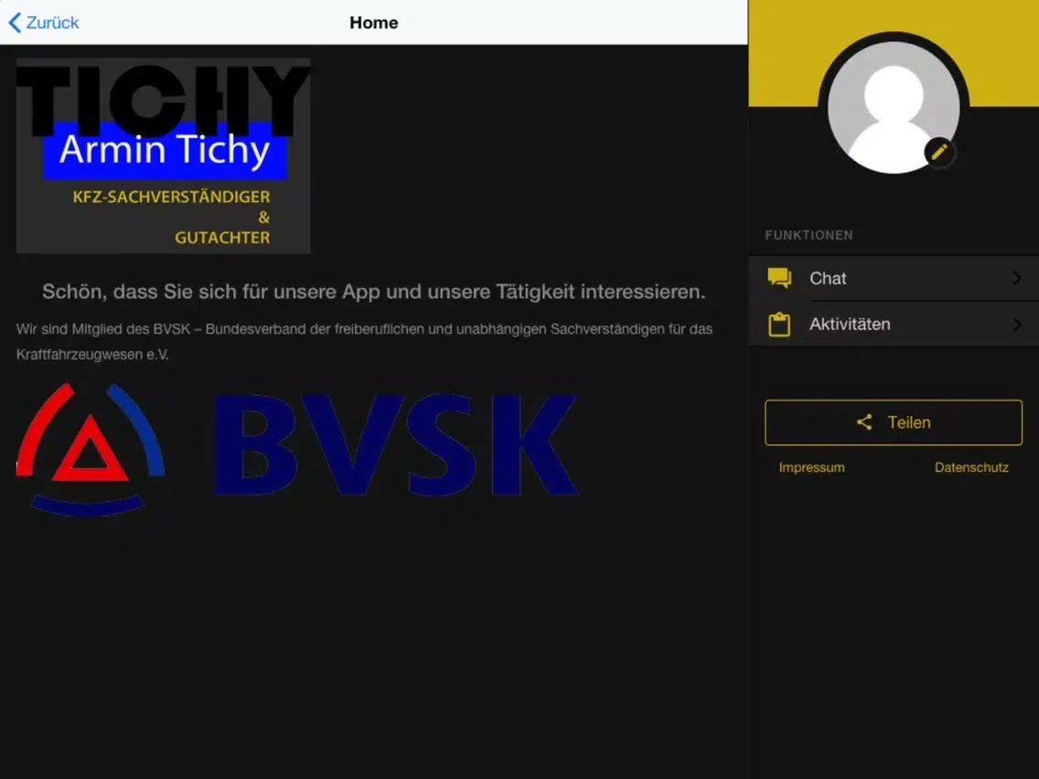 Tangkapan layar Armin Tichy iPad 
