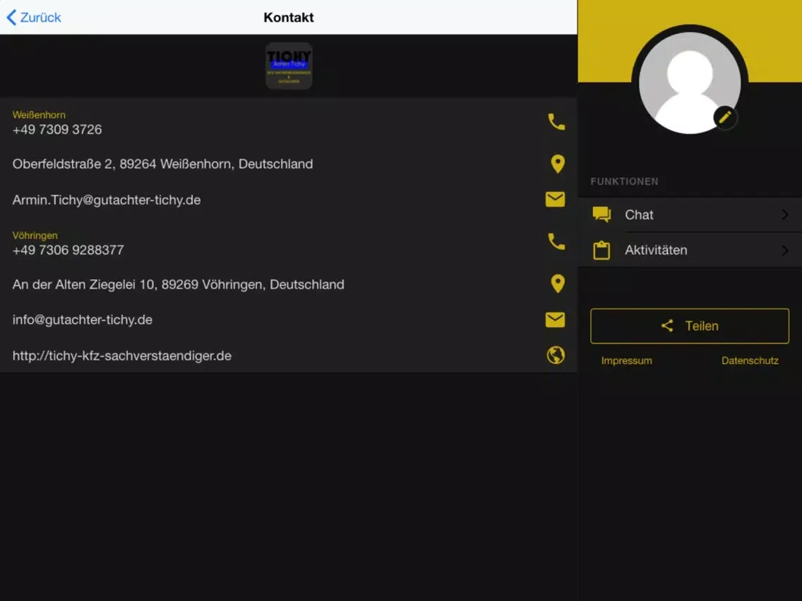 Tangkapan layar Armin Tichy iPad 
