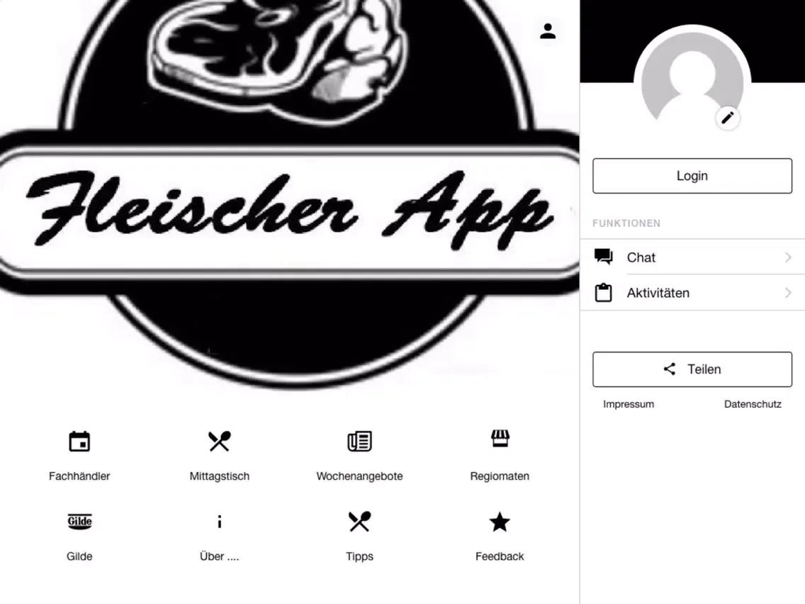 Tangkapan skrin Fleischer-App iPad 
