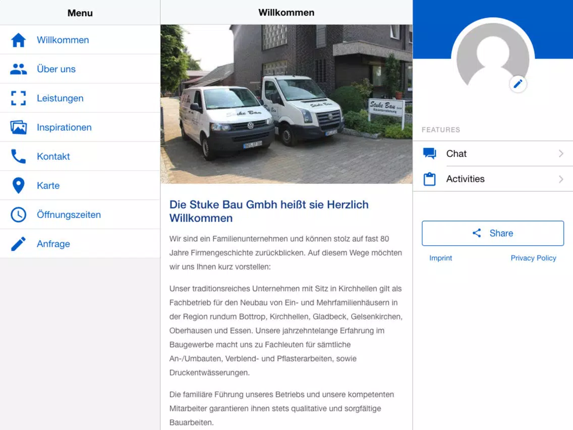 Captures d'écran de Stuke Bau Bauunternehmen iPad 