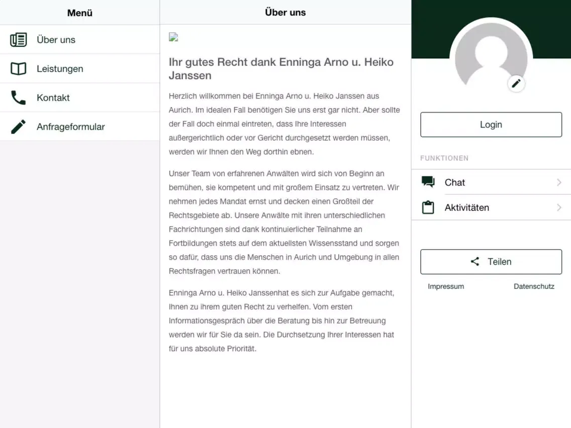 Janssen und Enninga iPad  스크린샷