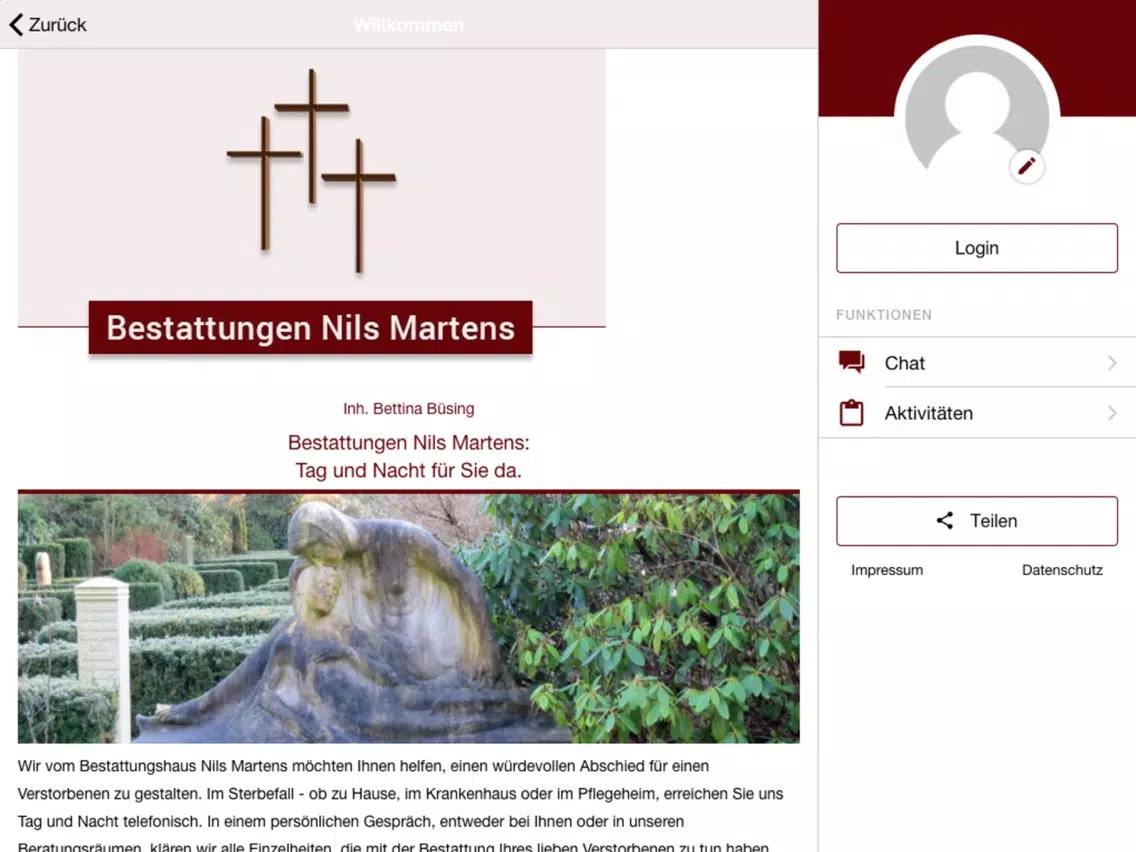 Bestattungen Nils Martens iPad 应用截图