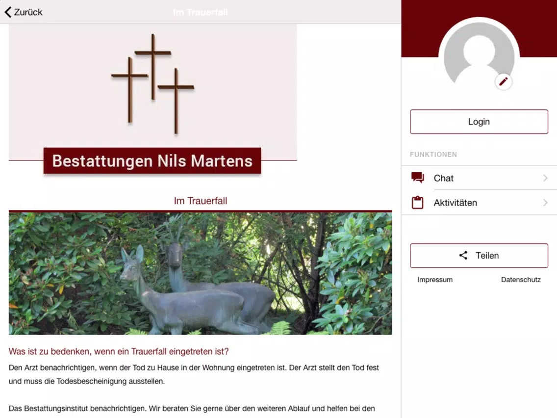 Bestattungen Nils Martens iPad 应用截图