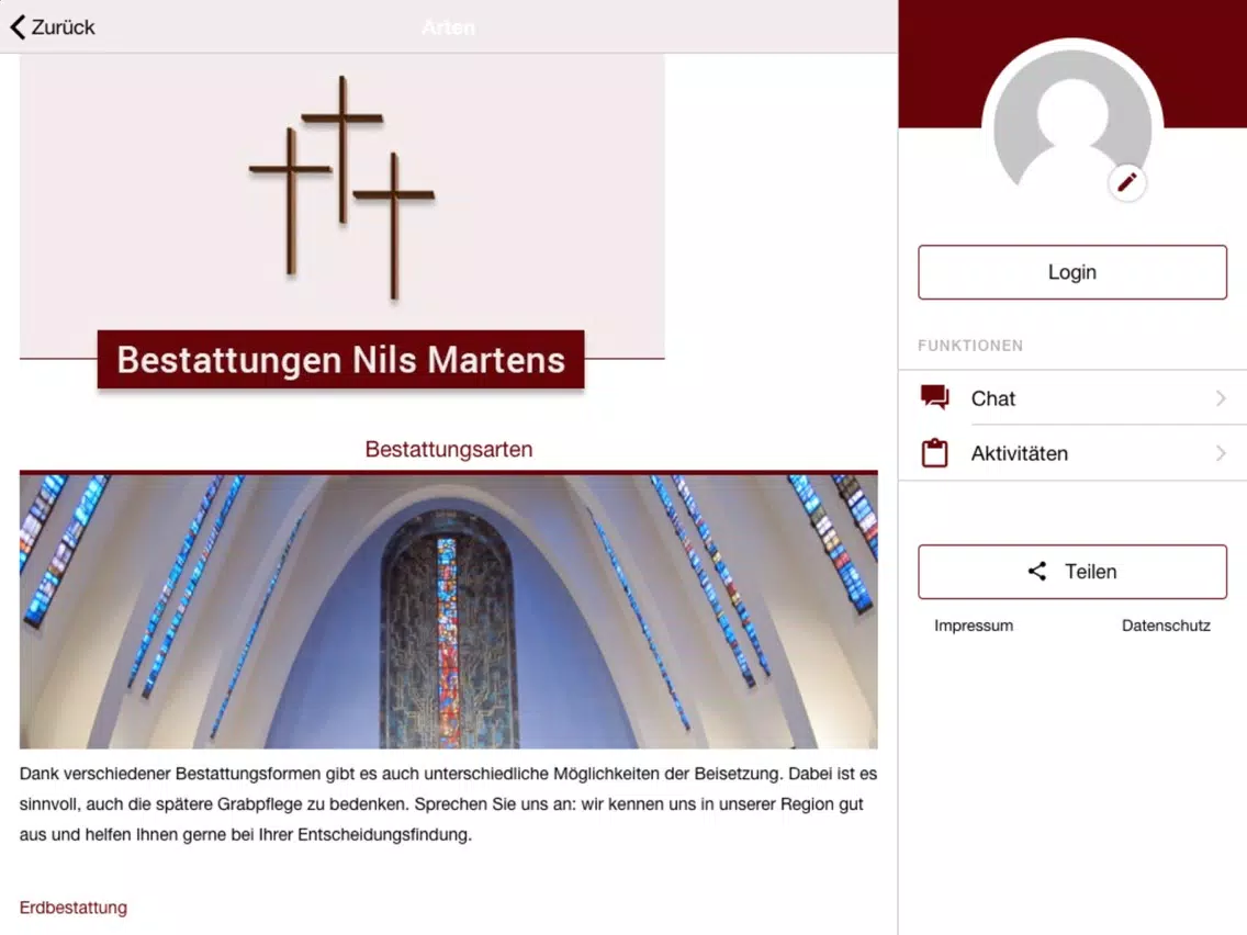 Bestattungen Nils Martens iPad 应用截图