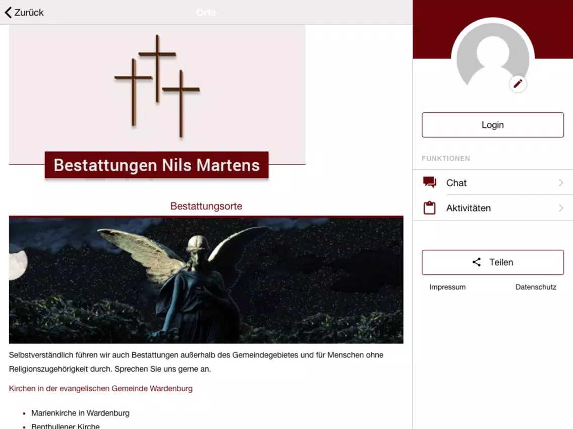 Bestattungen Nils Martens iPad 应用截图