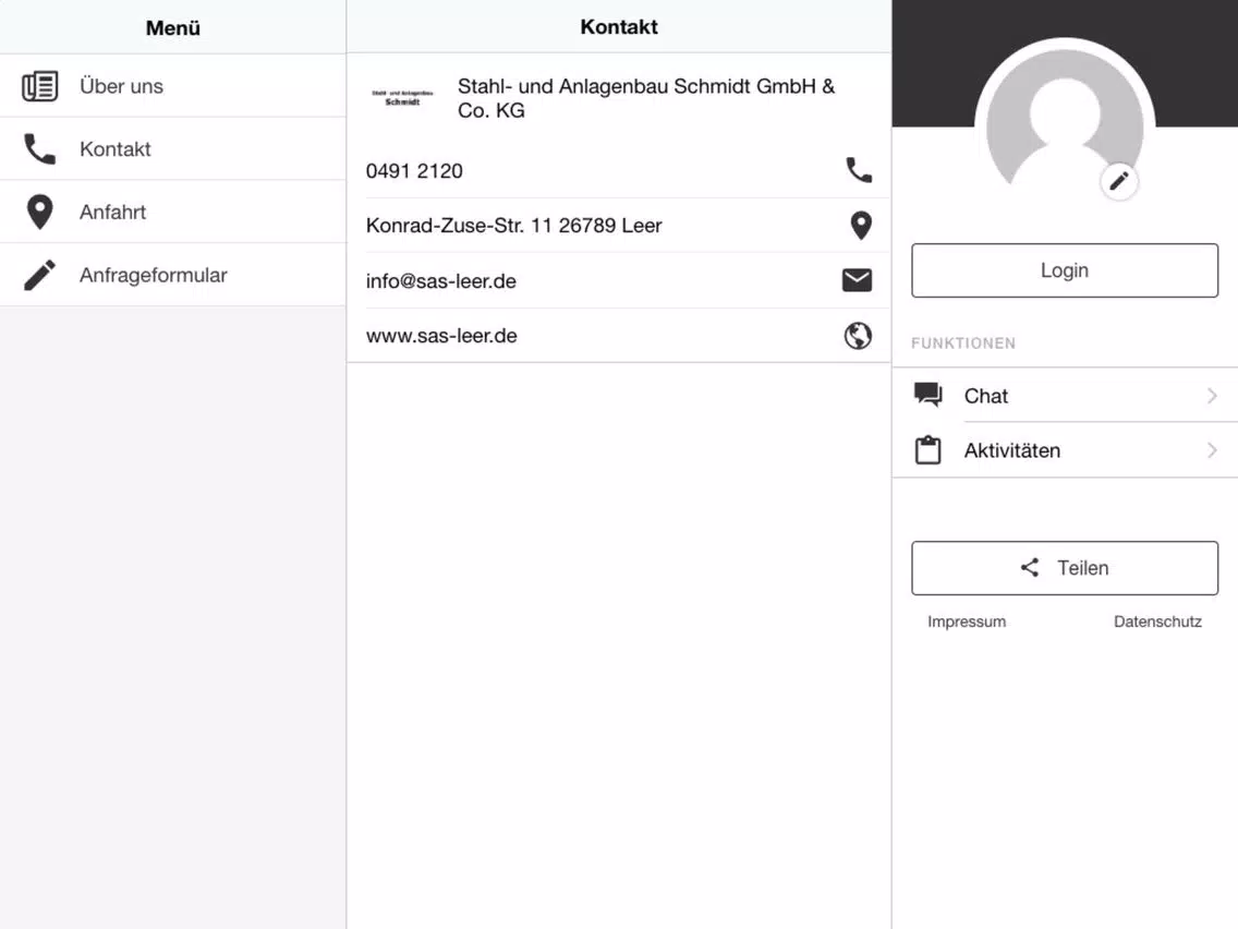 Stahl- und Anlagenbau Schmidt iPad  Screenshots