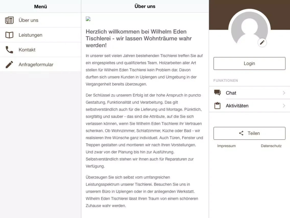 Capturas de pantalla de Wilhelm Eden Tischlerei iPad 