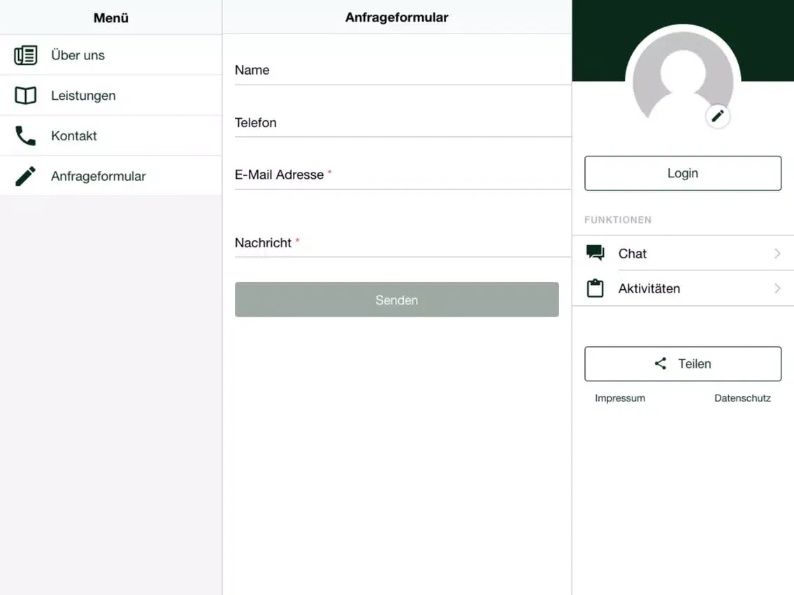 Tangkapan skrin Kruck Lars Rechtsanwalt iPad 