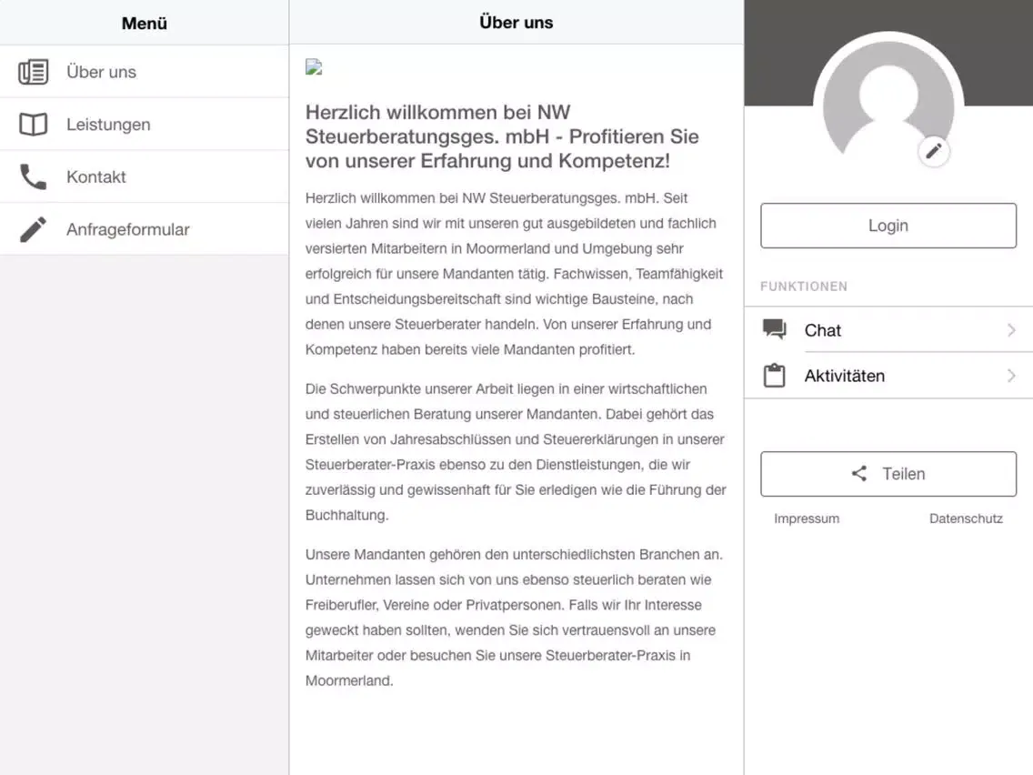 NW Steuerberatungsges. mbH iPad  Ekran Görüntüleri