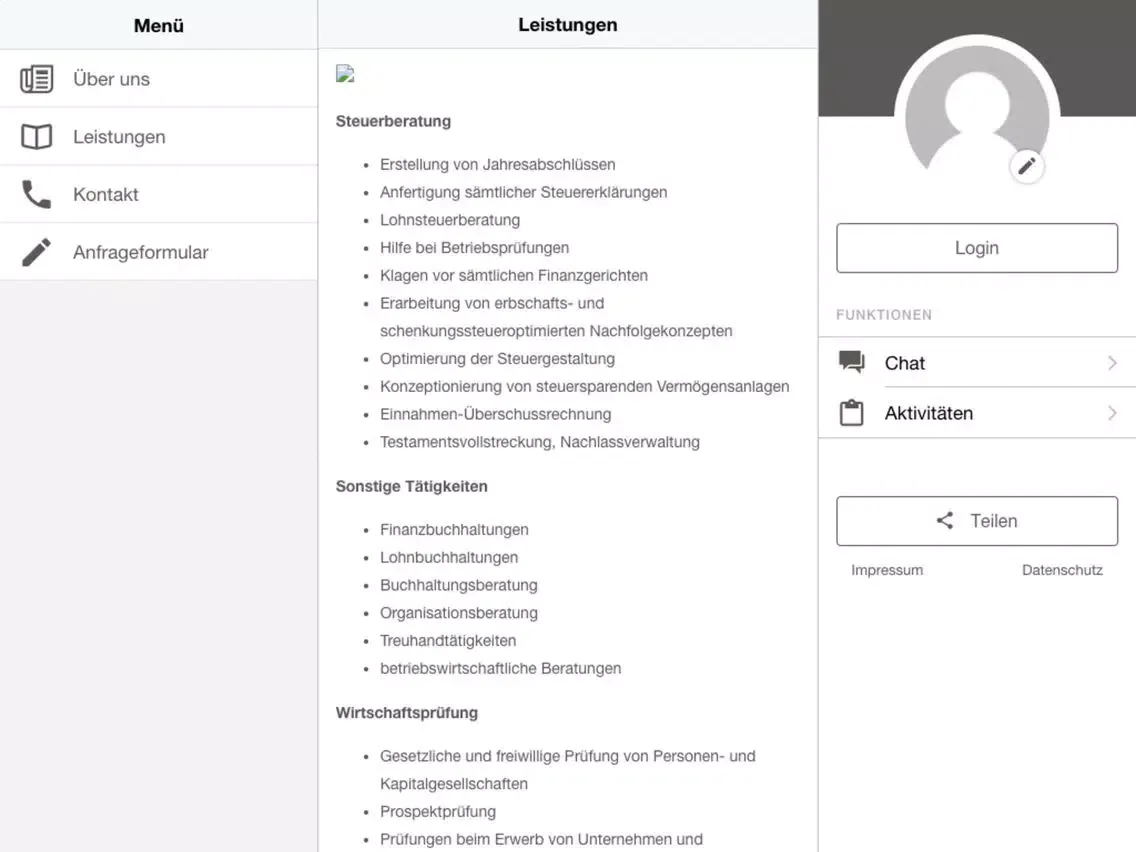 NW Steuerberatungsges. mbH iPad  Ekran Görüntüleri