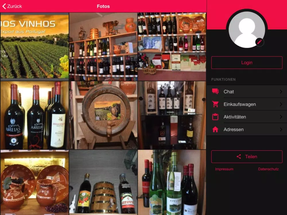 Tangkapan layar Cave dos vinhos iPad 